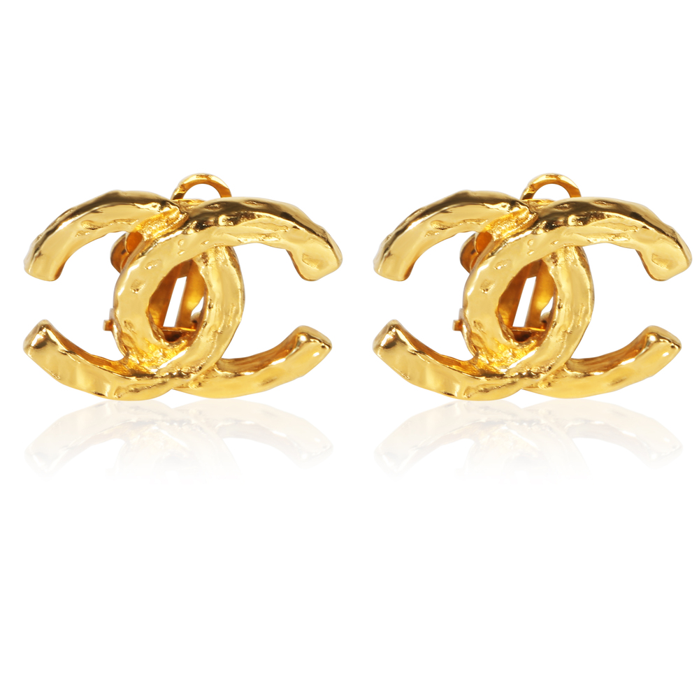 Chanel Gold-Plated Vintage CC Earrings